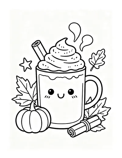 Pumpkin Spice Latte coloring page
