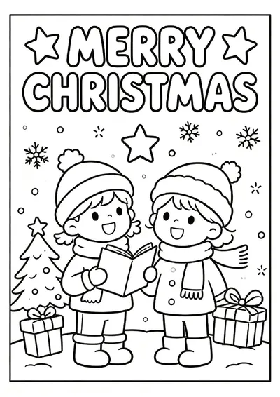 Christmas Carol Singers online coloring canvas