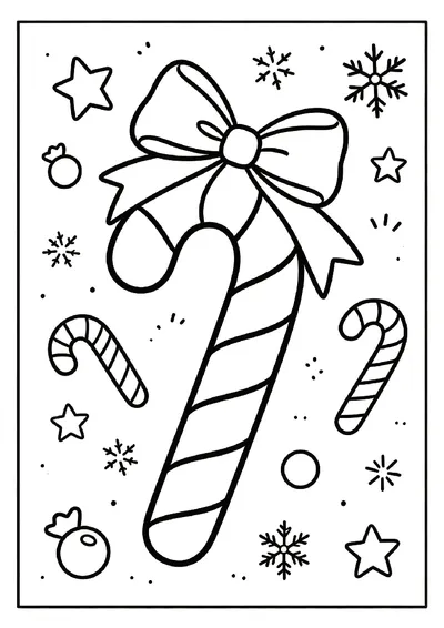 Giant Candy Cane online coloring canvas