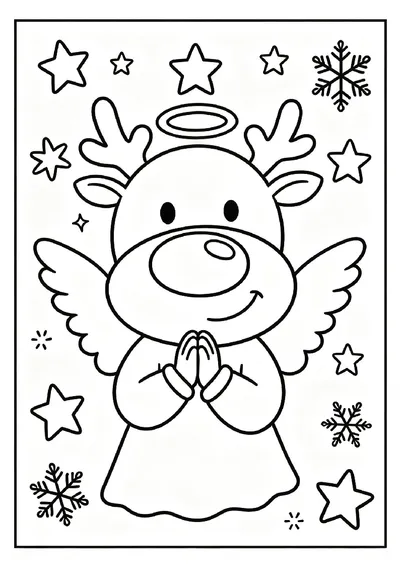 Little Christmas Angel online coloring canvas
