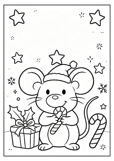 Little Mouse With a Piece of Candy online coloring canvas