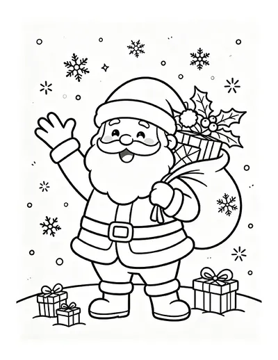 Santa Claus With His Gift Sack online coloring canvas
