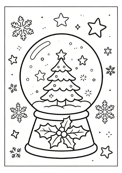 Christmas Snow Globe online coloring canvas