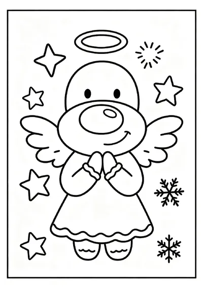 Gingerbread Angel With Frosted Wings online coloring canvas
