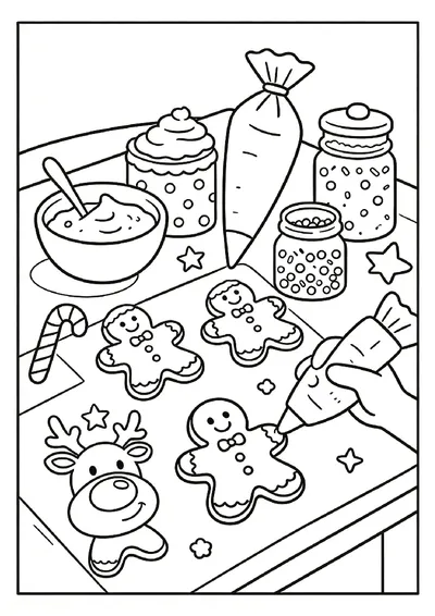 Decorating Table With Icing and Sprinkles online coloring canvas