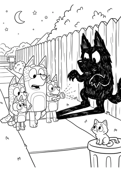 Spooky Shadow by the Fence Coloring Page coloring page