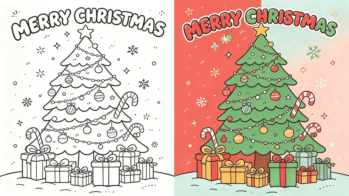 Christmas coloring pages preview