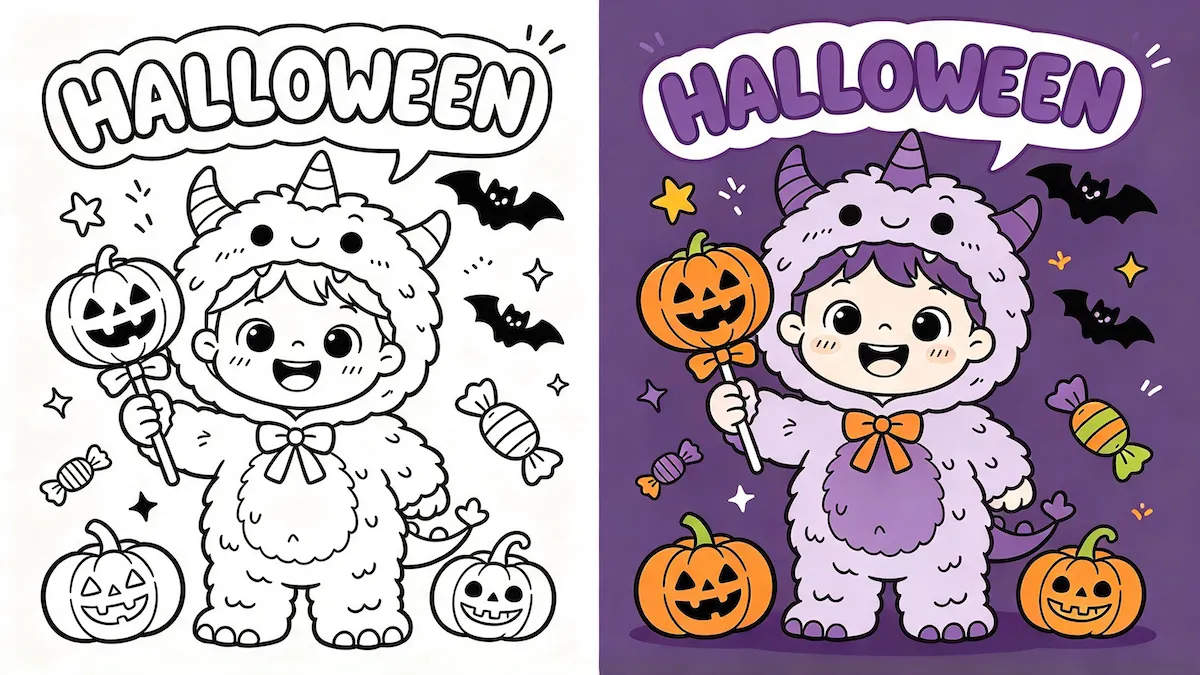 Spooky Monster coloring pages preview