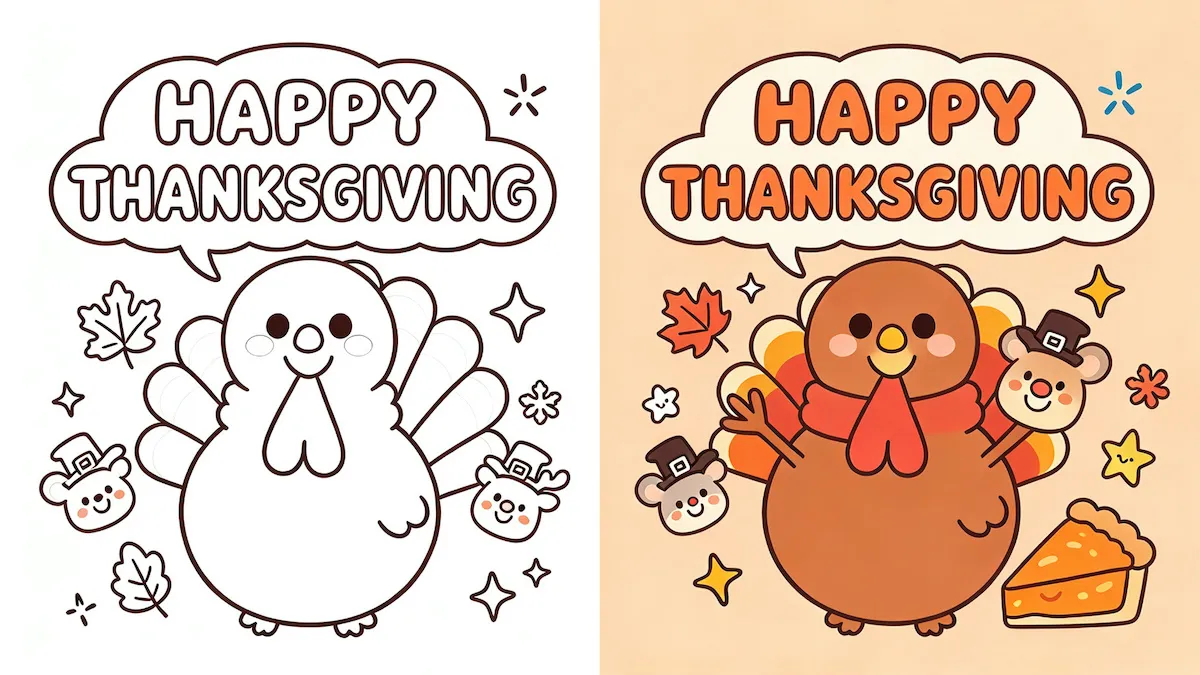 Thanksgiving coloring pages preview