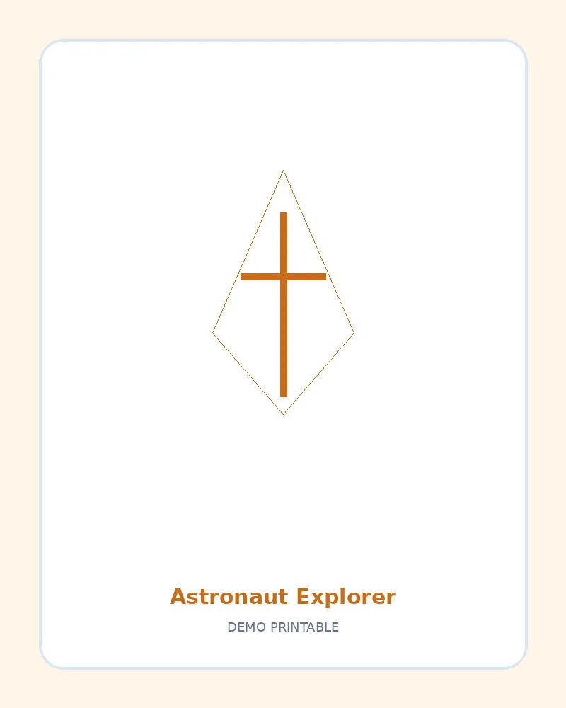 Astronaut Explorer coloring page, black outline drawing ready to print