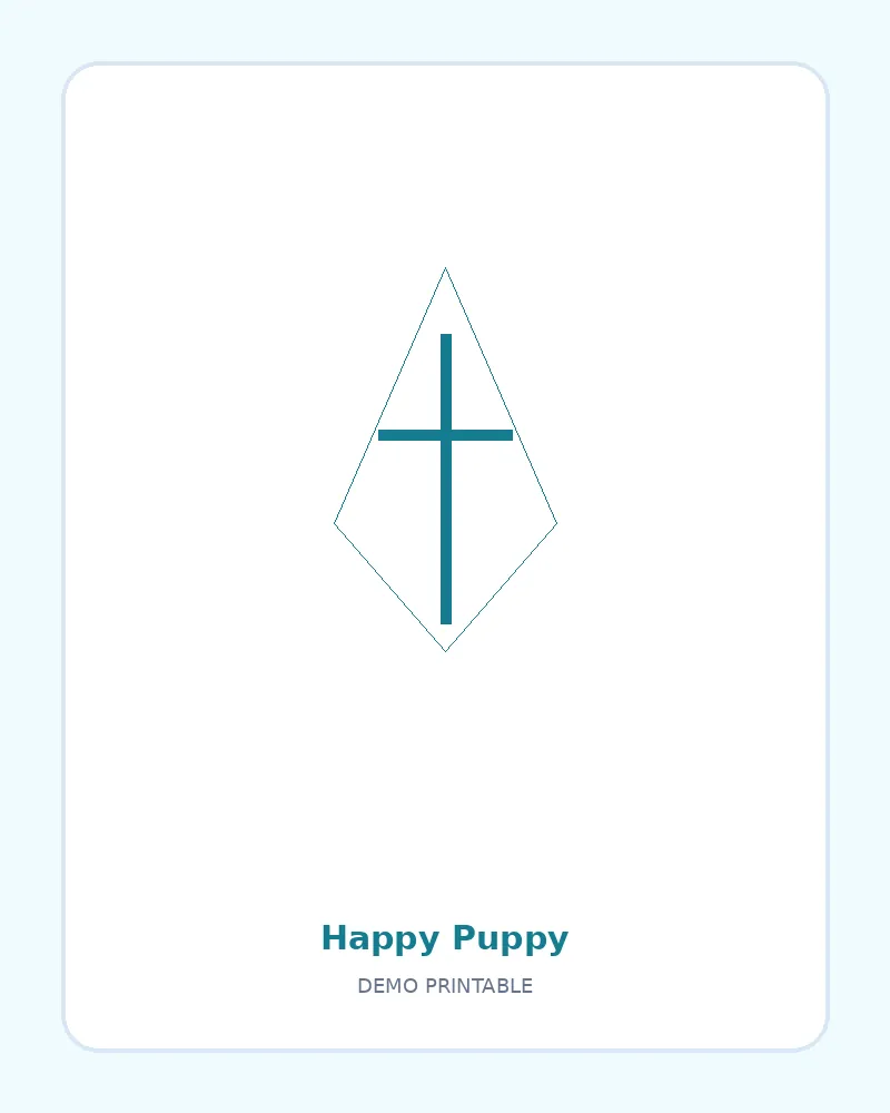 Happy Puppy coloring page, black outline drawing ready to print