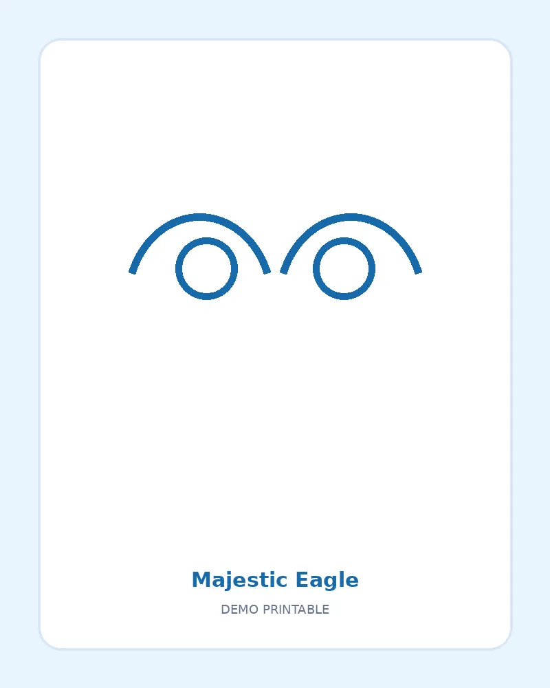 Majestic Eagle coloring page, black outline drawing ready to print
