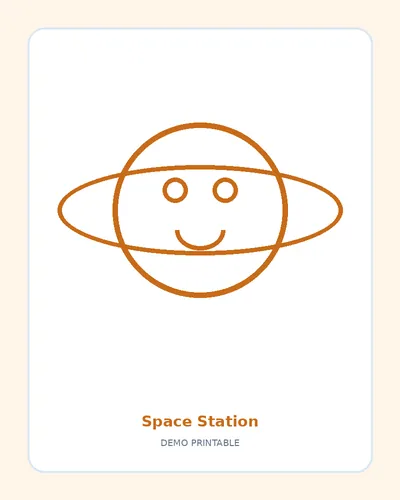 Space Station coloring page