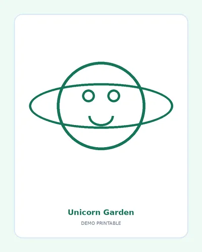 Unicorn Garden coloring page